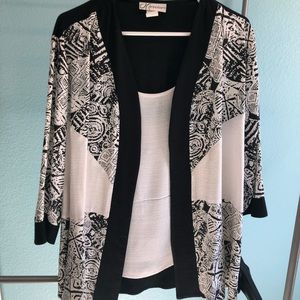 Dressbarn Xlarge black and white shirt